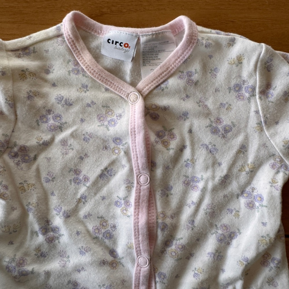 VTG Circo Floral Snap Up Bodysuit Baby Girl 3-6 Months Cottagecore Ditzy Floral - Picture 3 of 7